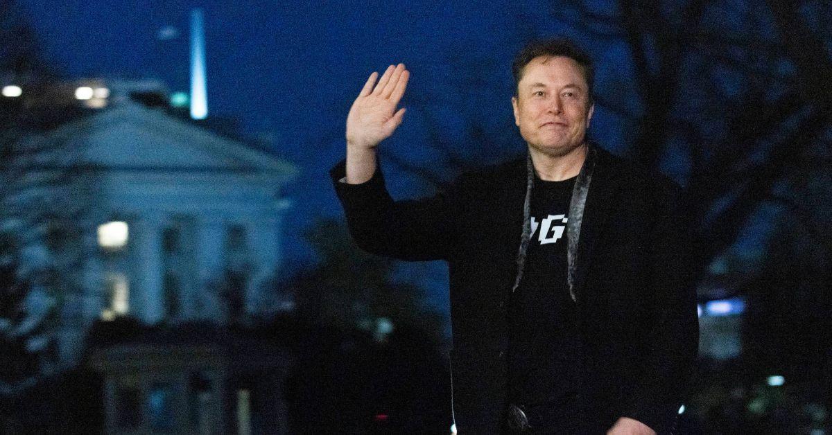 Elon Musk arriving back at the White House. 