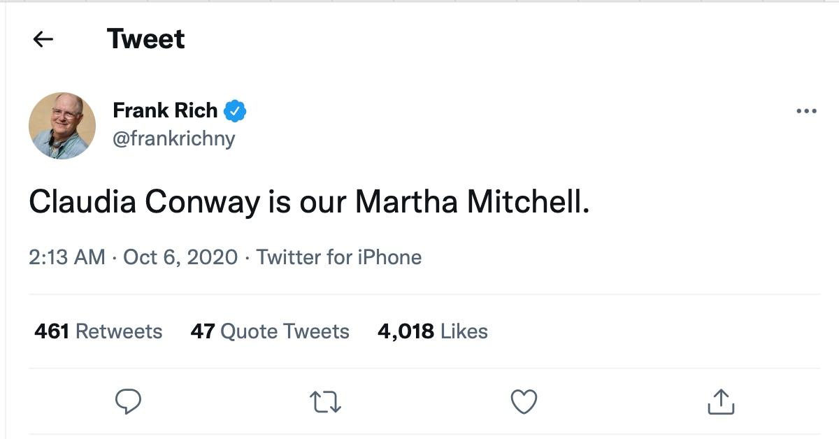 A tweet about the modern-day Martha Mitchell