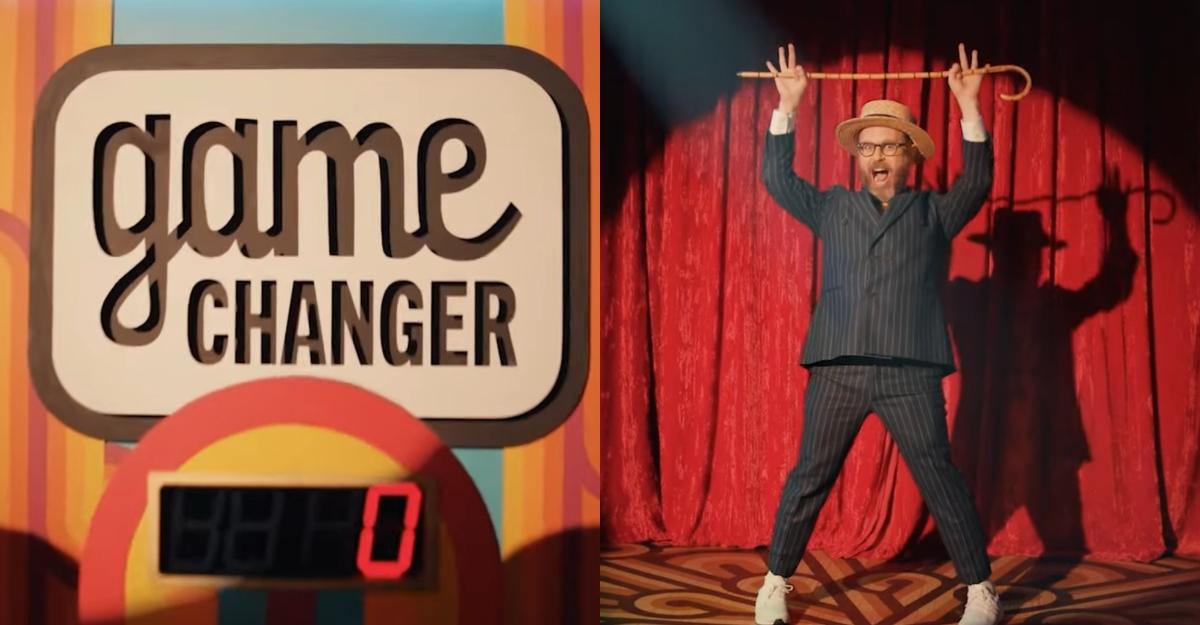 Sam Reich dances and sings during the Game Changer Season 7 trailer.