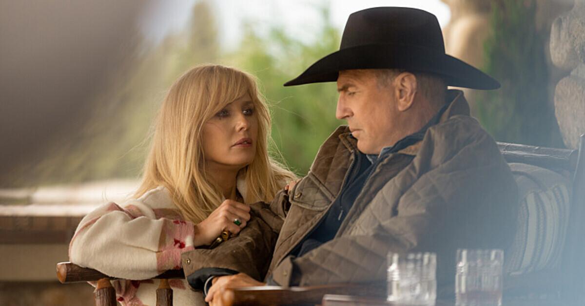 Kelly Reilly and Kevin Costner in 'Yellowstone.'