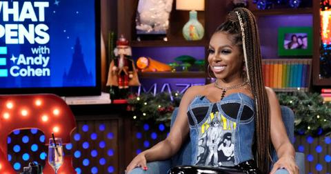 Candiace Dillard-Bassett appearing on 'Watch What Happens Live' with Andy Cohen.
