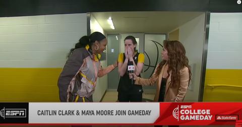 Maya Moore surprises Caitlin Clark in 2024 during interview