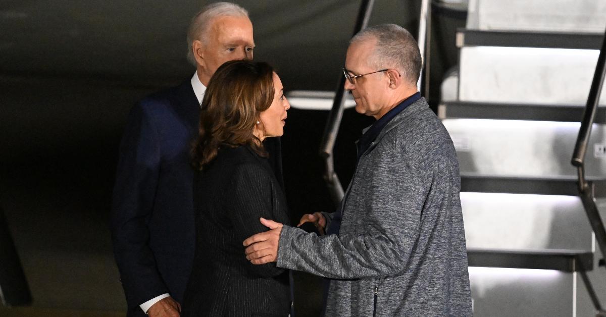 Paul Whelan greets President Biden and Vice President Harris