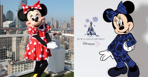 Minnie Mouse wears a pantsuit for the Disneyland Paris 30th anniversary celebration.