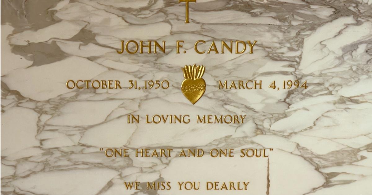 John Candy's mausoleum marker.