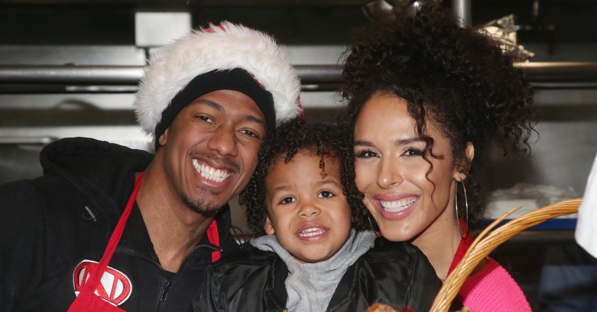 (l-r): Nick Cannon, Golden Cannon, and Brittany Bell