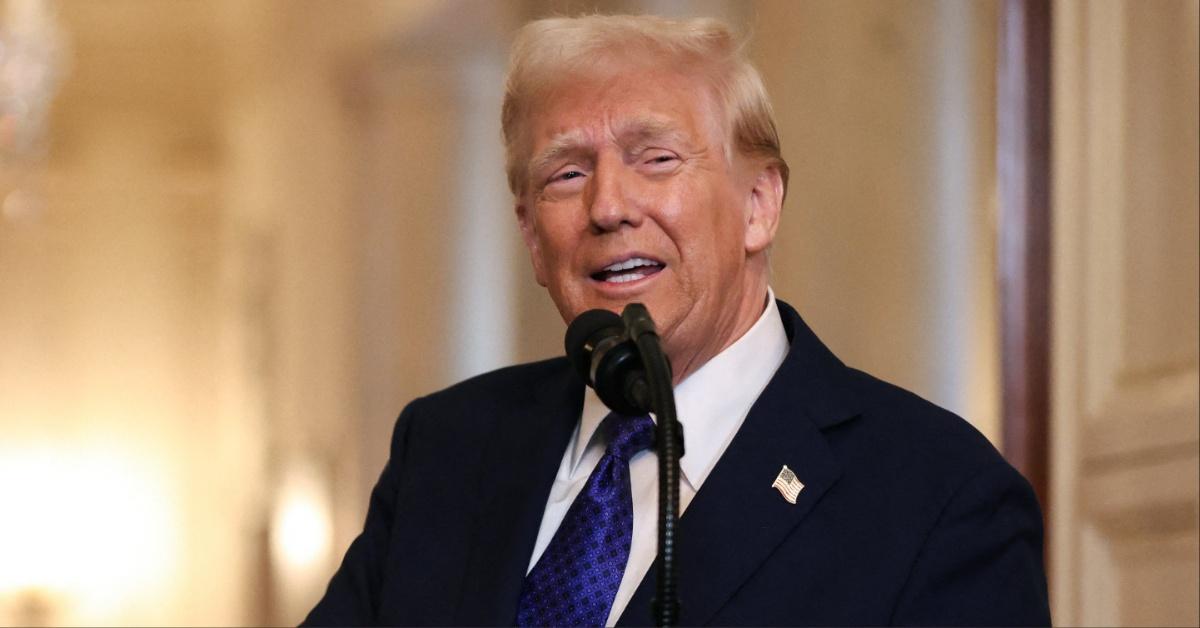 Donald Trump gives a speech. 