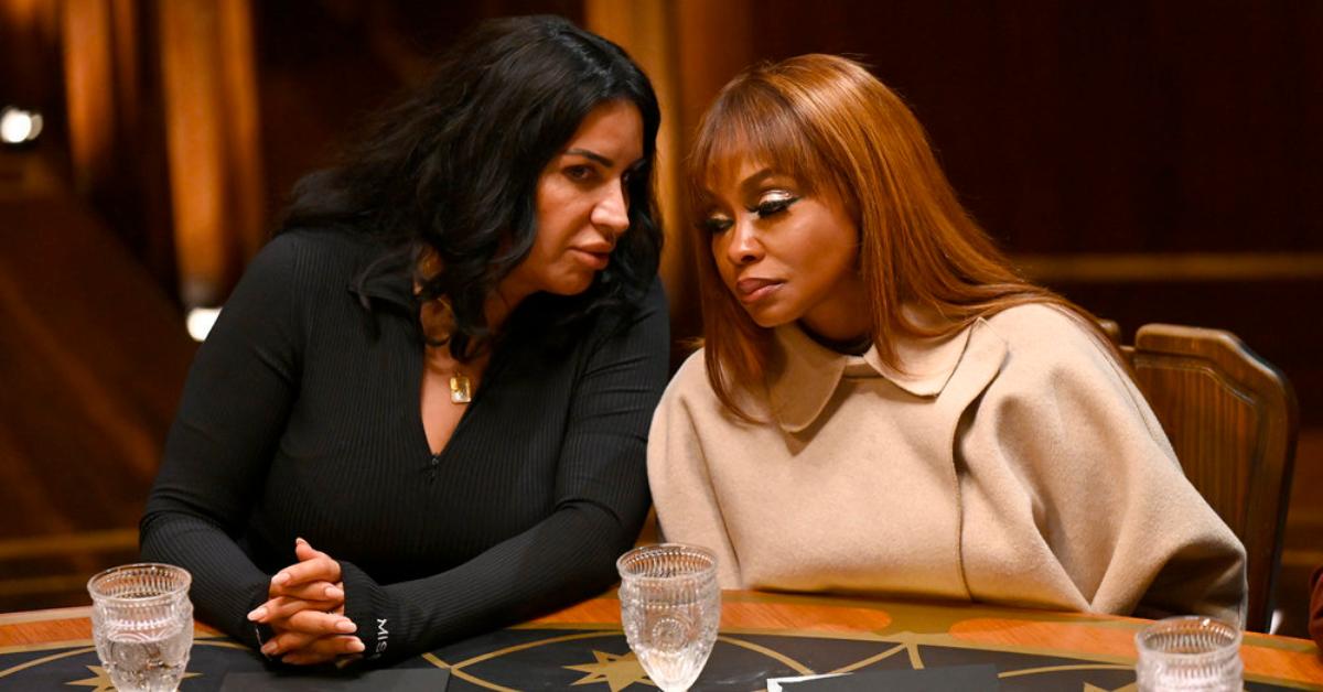 Mercedes "MJ" Javid and Phaedra Parks during the first round table of 'The Traitors' Season 2.