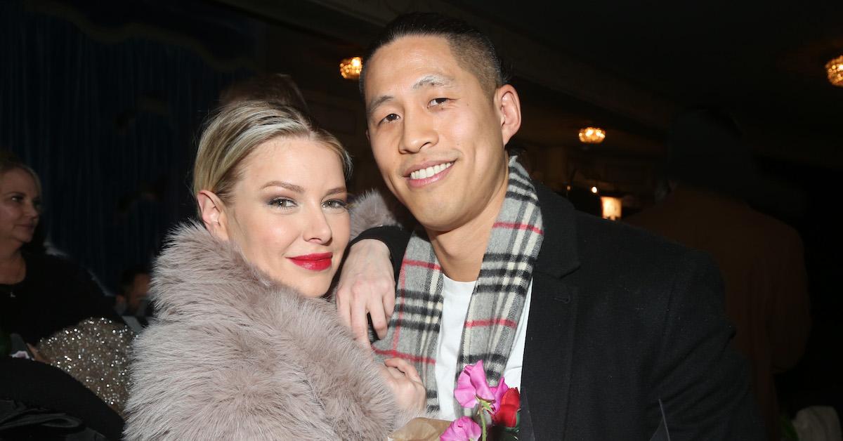 Ariana Madix poses with boyfriend Daniel Wai backstage as she makes her broadway debut as Roxie Hart in 'Chicago' on Broadway at The Ambassador Theatre on Jan. 29, 2024 in New York City