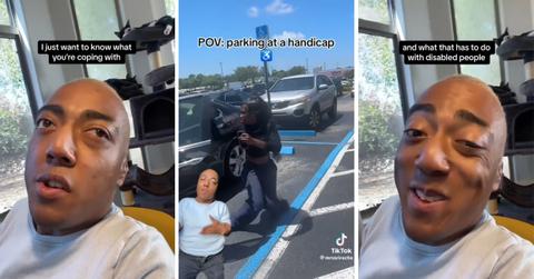 Woman parks spot people with disabilities