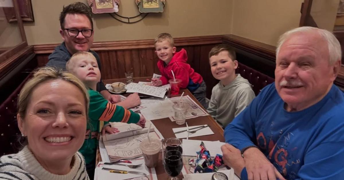 Dylan Dreyer with her husband, kids, and father