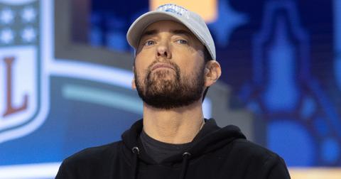 Rapper Eminem (Marshall Mathers) during day 1 of the NFL Draft on April 25, 2024 at Fox Theatre
