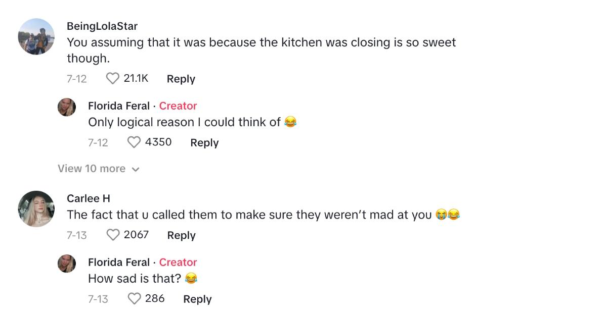 tiktok comment about uber eats receipt seemingly calling woman cuss word