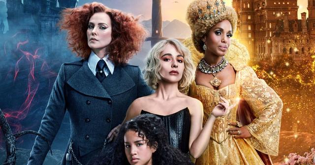 (l-r) Charlize Theron, Sophia Anne Caruso, Sofa Wylie, and Kerry Washington for 'The School for Good and Evil'