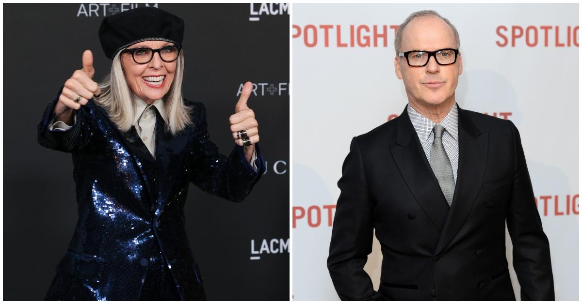 A side-by-side photo of Diane Keaton and Michael Keaton.