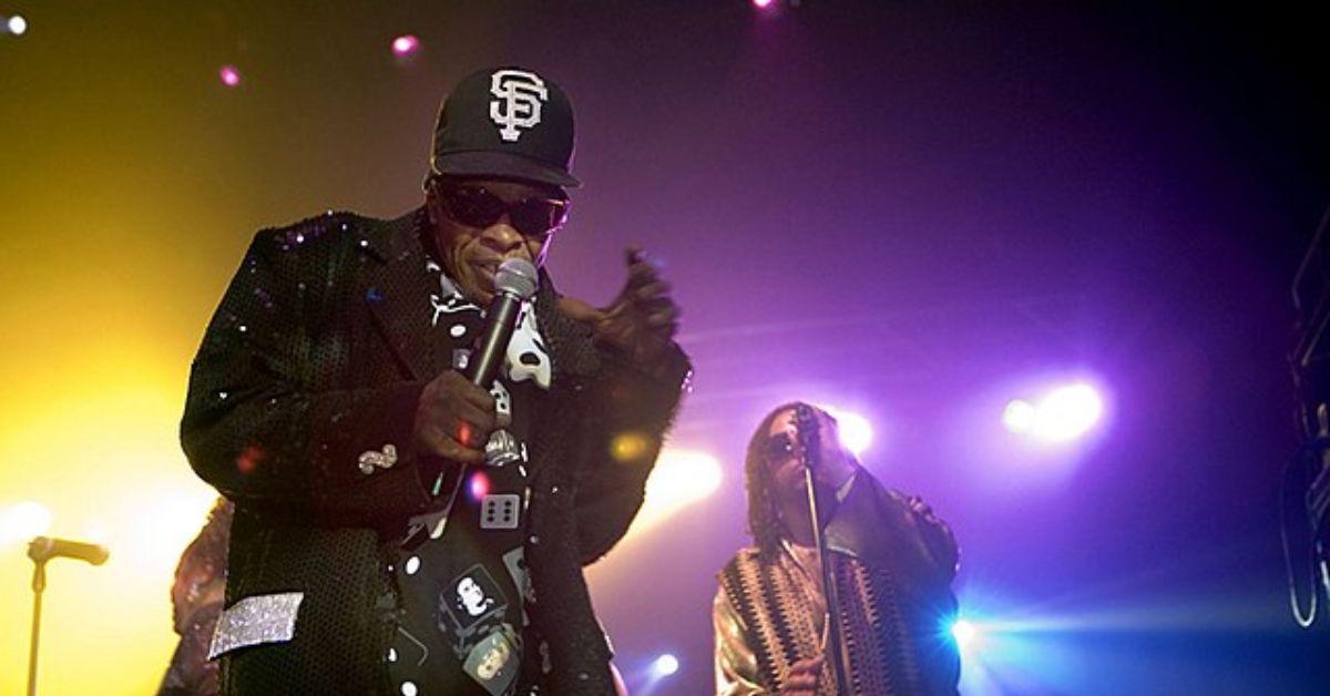 Sly Stone performing on stage in 2007.