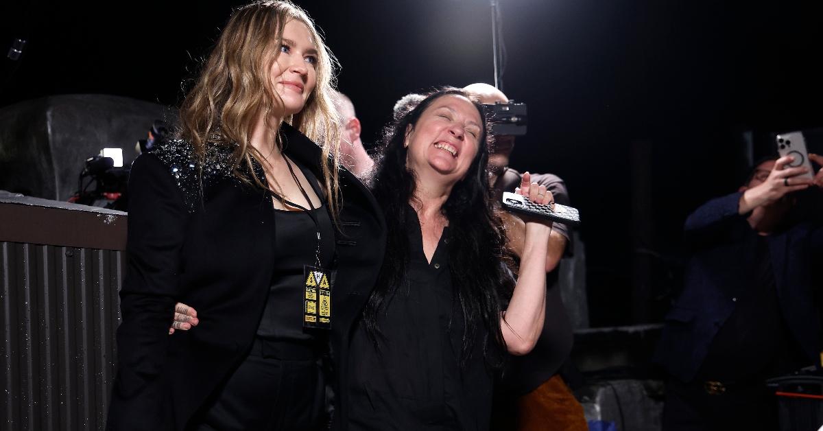 Anna Delvey and Kelly Cotrone at the Shao show at New York Fashion Week on Sept. 11, 2023