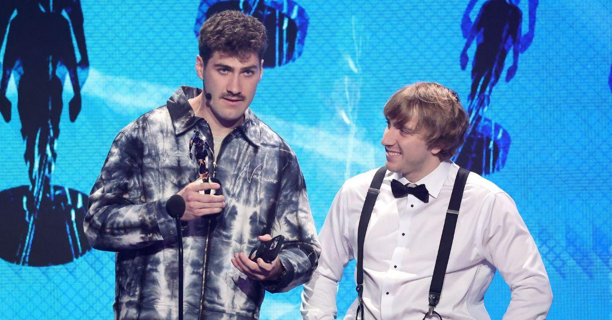  Airrack and Mack speak onstage during the 2022 YouTube Streamy Awards