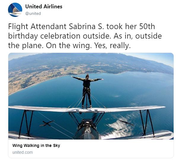 united flight wing walking