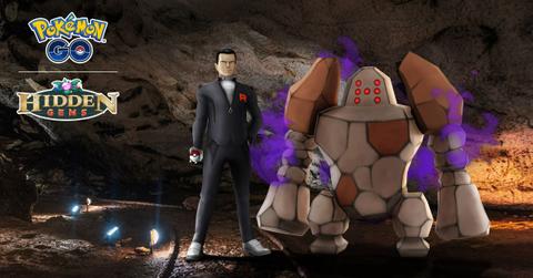 A Shadow Regirock in Pokémon GO.