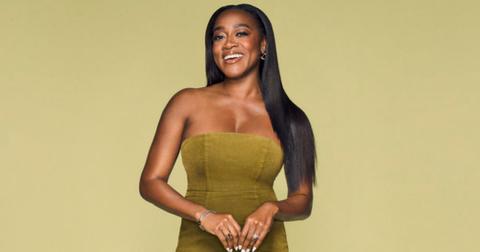 Jasmine Ellis Cooper wears a strapless green dress for her official 'Summer House: MV' Season 2 portrait.