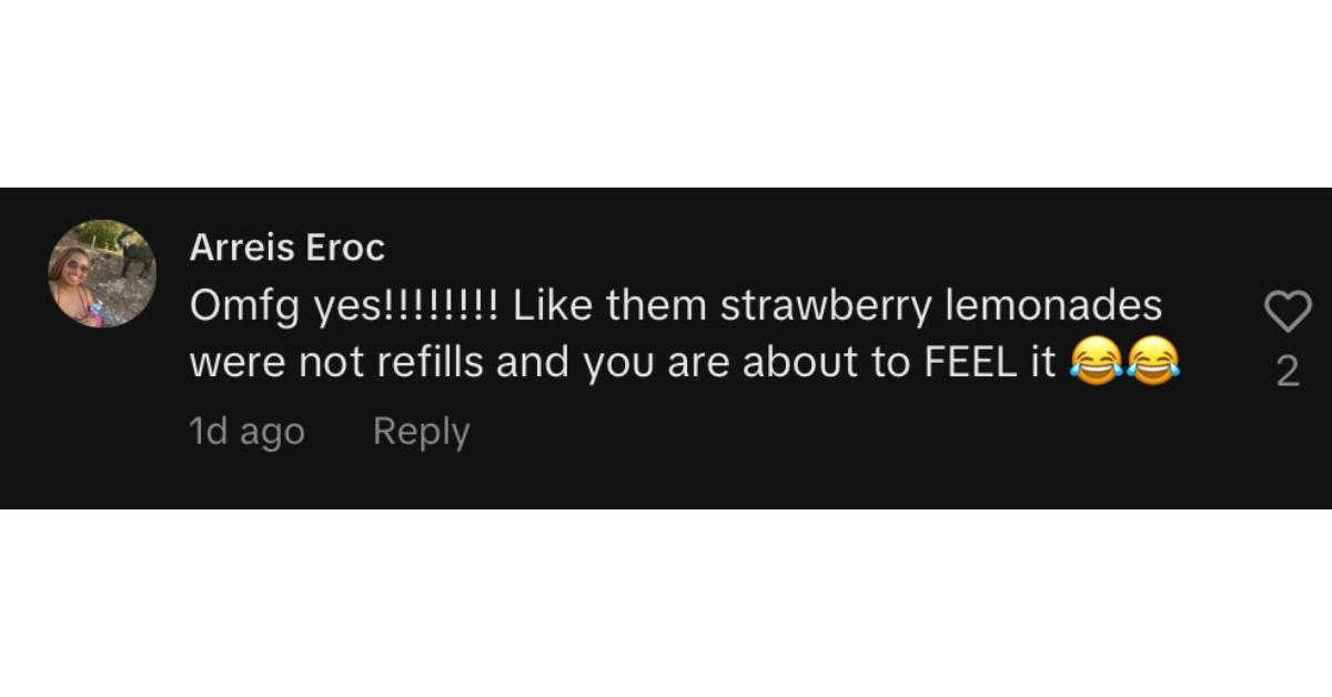 A commenter saying that they charge rude customers for refills as well