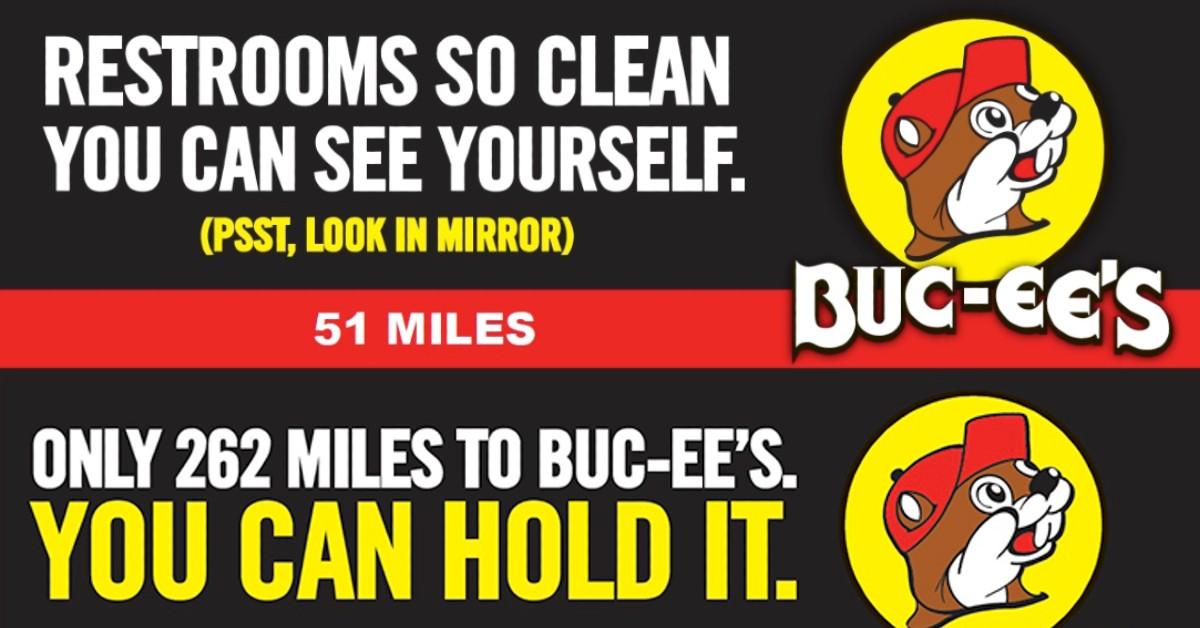 Examples of the famous Buc-ee's billboards 