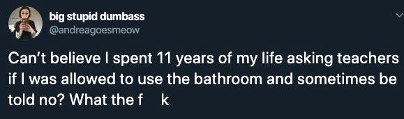 bathroom breaks tweet