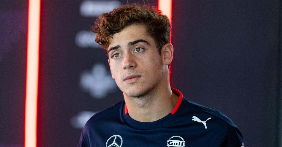 Franco Colapinto of Argentina and Williams being interviewed during previews ahead of the F1 Grand Prix of Italy at Autodromo Nazionale Monza on August 29, 2024 in Monza, Italy. (Photo by Kym Illman/Getty Images)