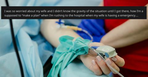 A man was told he couldn't leave work when his wife was in the ER