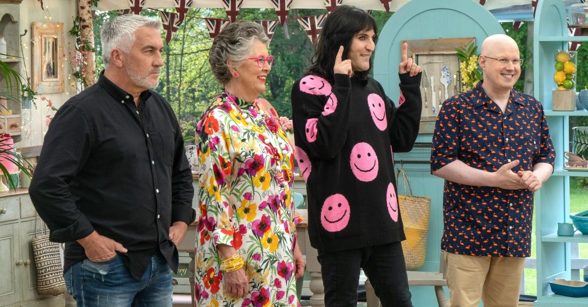 Paul Hollywood, Prue Leigh, Noel Fielding, and Matt Lucas