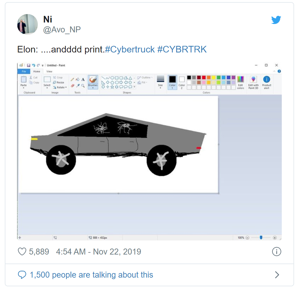 Tesla cybertruck чертеж