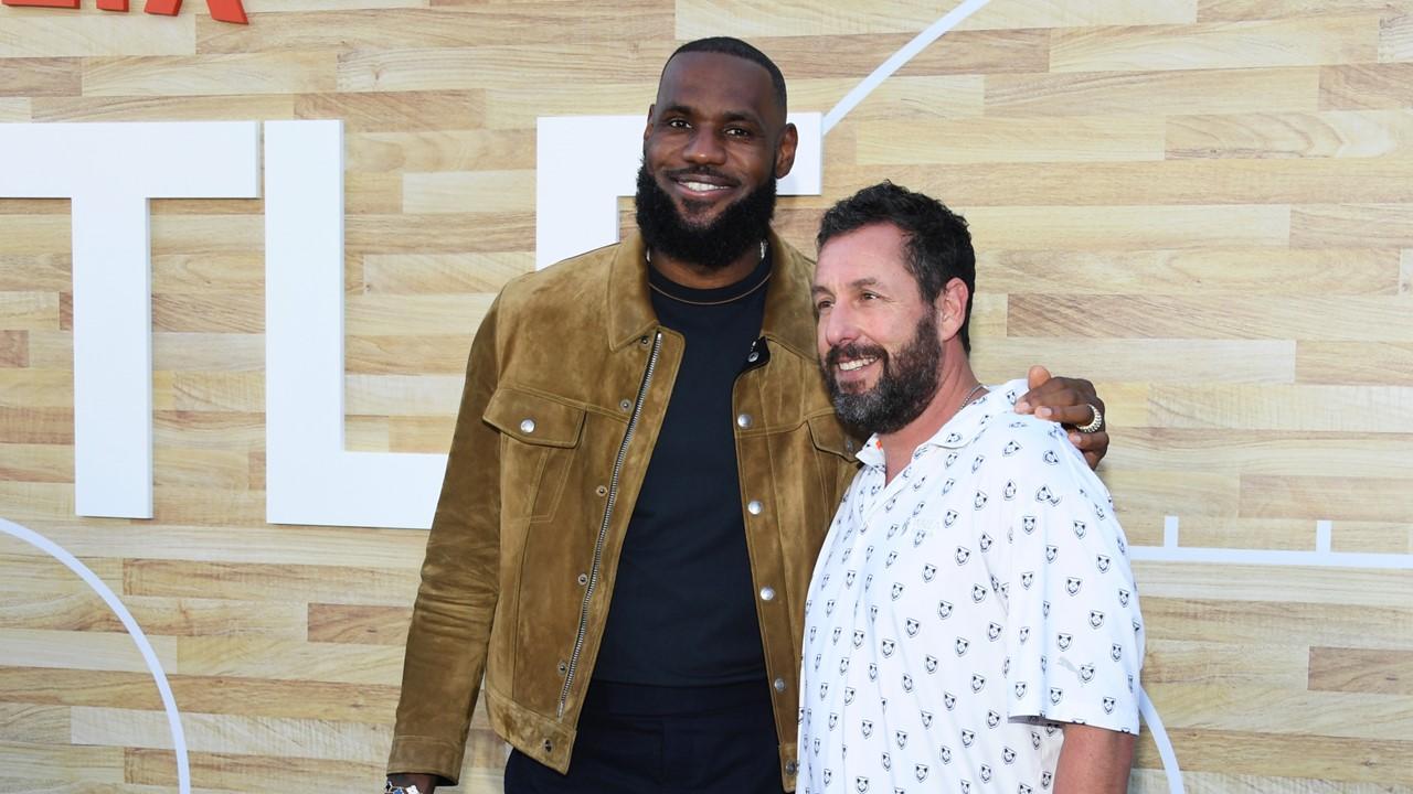 Lebron James and Adam Sandler at the Los Angeles Premiere of Netflix's "Hustle" on June 1, 2022