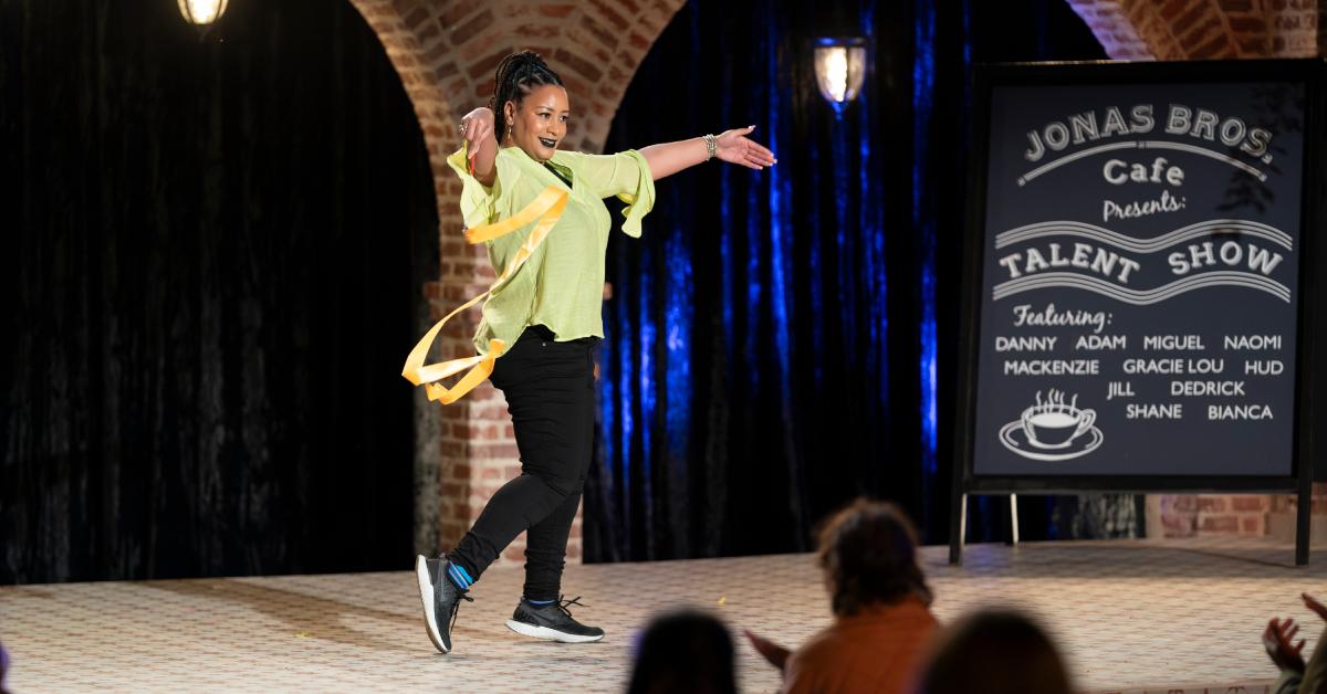 Bianca performs onstage during the talent show in the Season 3 premiere of 'Claim to Fame.'