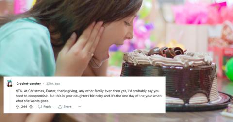 girl eats chocolate birthday cake