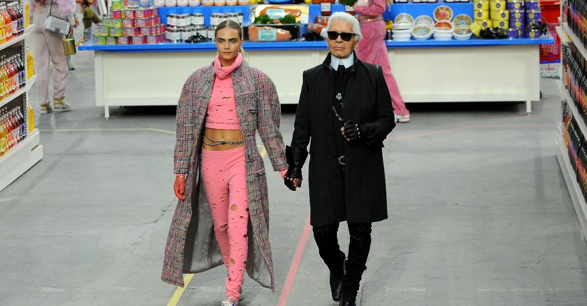 Cara Delevingne and Karl Lagerfeld