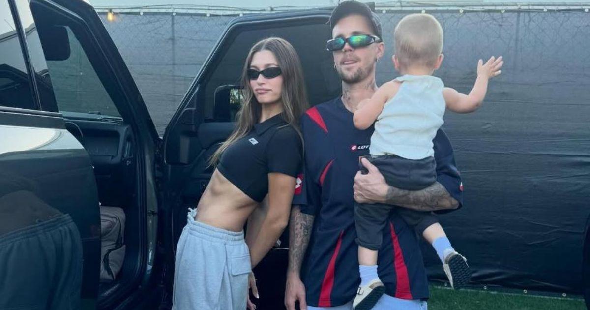 Hailey Bieber and Justin Bieber with son Jack