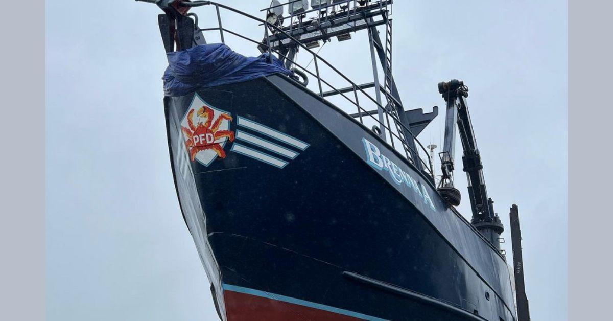 Upward POV of the F/V Brenna A