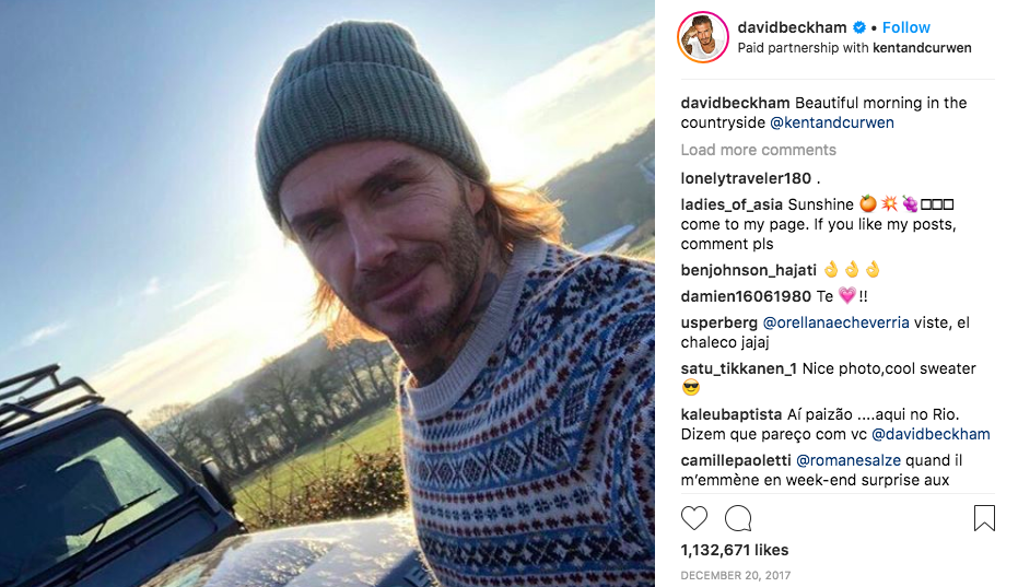 david beckham instagram ad