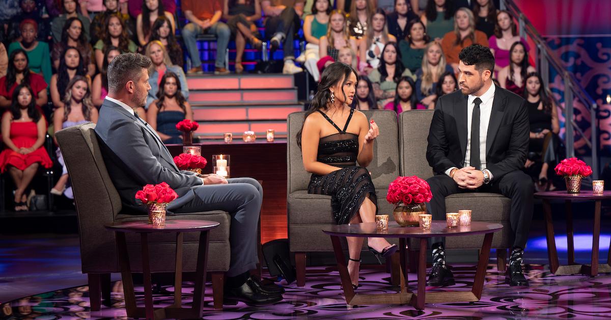 Jesse Palmer interviews Jenn Tran and Devin Strader on "After the Final Rose"