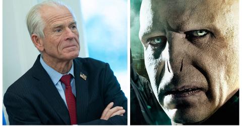(L-R): Peter Navarro; Lord Voldemort