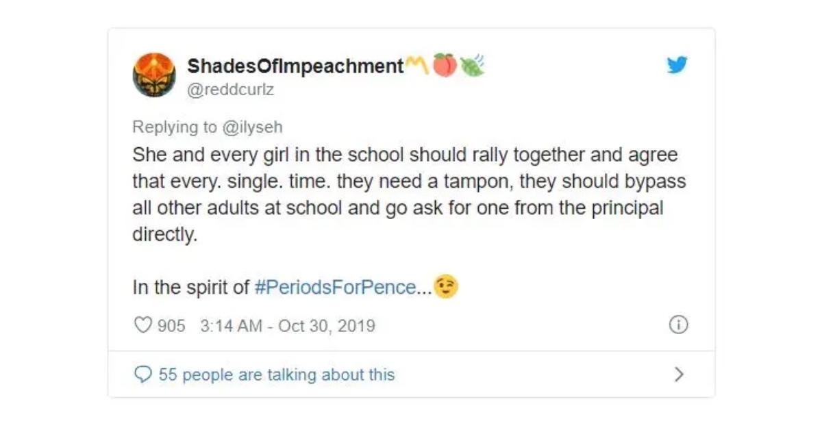 Comment on viral tweet about seventh graders who made tampon cookies for their principal.