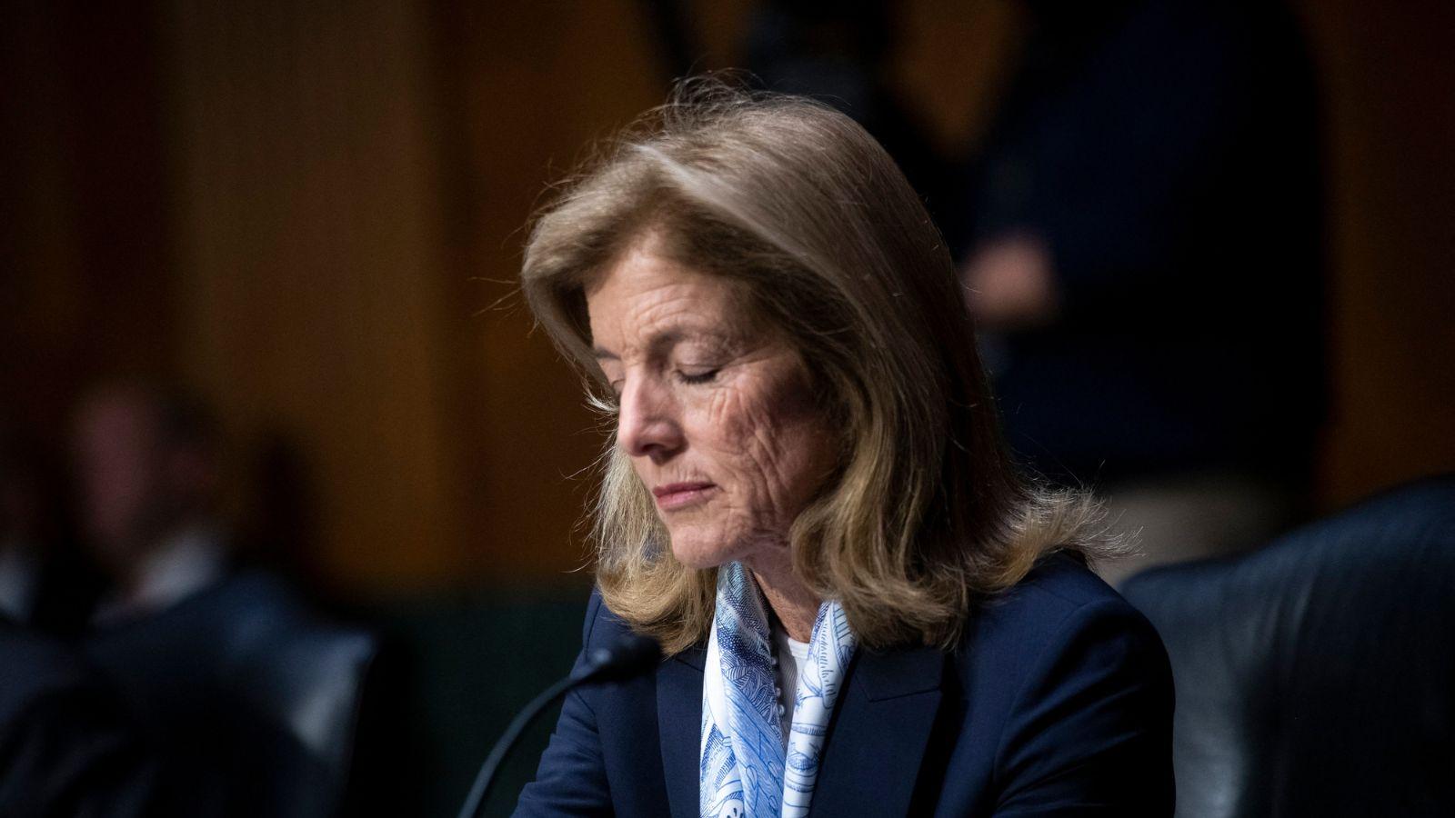 Caroline Kennedy testifying before the Senate Foreign Relations Committee in 2022. 