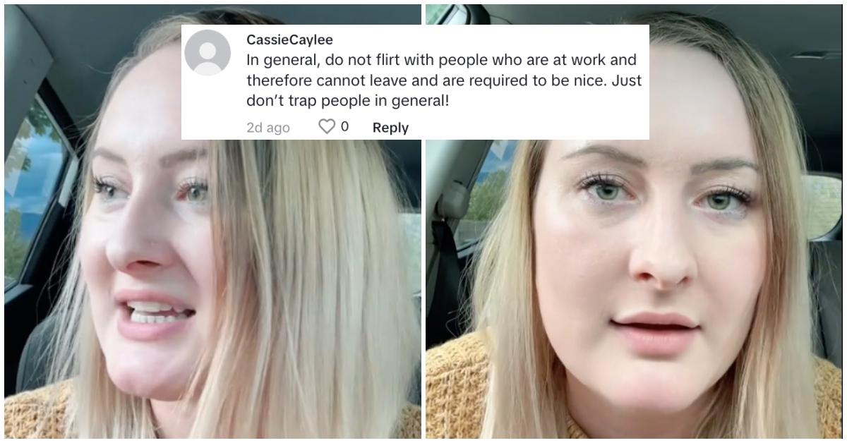 Woman asks social media to stop flirting with bank tellers; tweet about not flirting with people at work and "trapping" them,