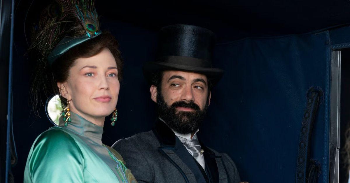 The Russells in a carriage in 'The Gilded Age.'