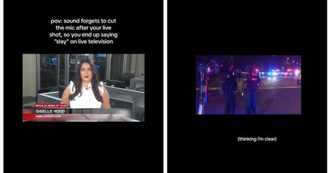 Giselle Hood - A news anchor accidentally says slay on-air.