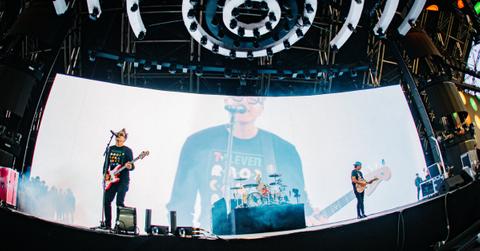 Blink-182 performing at Coachella 2023