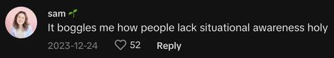 "It boggles me how people lack situational awareness holy" - tiktok flight attendant rude passgengers