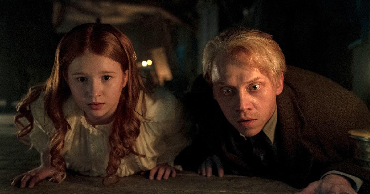 Daphne Hoskins as Epperley and Rupert Grint as Walter Gilman in the episode "Dreams In The Witch House."