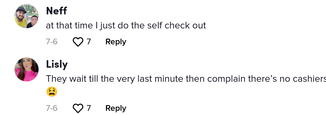 cashier blasts customers supermarket lanes tiktok
